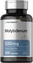 Suplemen Horbaach Molybdenum: 124; 500mcg = 124; 200 Capsules = 124; Amino Acid Chelate = 124; Non-GMO, Gluten Free