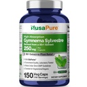 NusaPure Gymnema Sylvestre 50: 1 Ekstraksi, 250 mg Equilivalen 12.500mg Per Vegan Caps - 150 Count (Non- GMO, Vegan, Bioperin)