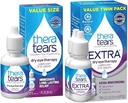 TheraTears Dry Eye Therapy Eye Drops for Dry Eyes, 1.0 Fl Oz & Extra Dry Eye Lubricating Eye Drops for Dry Eyes, 0.5 fl oz Bottle, 2 Count (Pack of 1)
