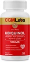 Ubiquinol 100MG Aktif & Non- Oxidized (Reduced) Form of CoQ10 - Strong antioksidant Ditary Supports Health, Healthy Cholesterol - 60 Softgels by CGM Labs
