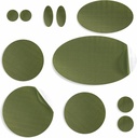 aZengear Repair Patch for Jackets, Tent, Shoe Toe, Air Mattress, Inflables, PVC Gear - Waterproof, Self-Adhesive, Tear- Heats-Resistan, Down Puffer Coat (11 Pcs, Olive)