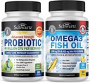 Triple Strength Omega 3 Fish Oil Softgeels (1 Month Supply) Plus 40 Milyar CFU Daily Probiotic Suplemen (1 Pasokan Bulan)