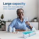 Ekstra Large Pill Organizer 2 Kali sehari - XL Pill Box 7 Day dengan Kompartemen Big AM / PM - Cocok Besar Vitamin, Suplemen & Gummies, untuk 7 atau 14 Hari Gunakan, Warna-Coded, Sensy-Friendly, Tidak Ada Spills