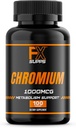 FX SUPPS Chromium Polynikotinate 1000 mcg (100 Kapsul) Persediaan Manajemen Berat untuk Pria dan Wanita: 124; Memperkuat Produksi Energi dan Kesehatan Jantung