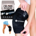 AktiveLipat - Paket Es Lutut Lipat dengan Kompresi, 2 Bisa dipakai Ulang Gel Panas & Cold Packs for Knee Pain, Sore Legs & Shin Splints. Fleksible Cold Wrap for Injury and Swelling Control & Joint Support - One Size Fits Most