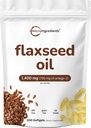 Flaxseed Oil 1400mg Softgeels, 300 Counts 124; w / 700mg ALA Omega 3, Cold Pressed, Rich in Fatty Acids, Alpha Linolenic Acid, Dukung Heart Health & Imune System 14; NON-GMO, No Gluten - 300 Servings
