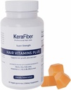 KeraFiber Profesional Vitamin Plus Gummies - Biotin Pengembangan Rambut Vegan Vitamin dengan Zinc, Vitamin A, C, D, E, B6, B12