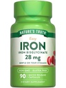 Suplemen Besi Alam & Pria 124; 28 mg 124; 90 Capsules 12.4; Besi Bisglycinate 126; Non-GMO, Gluten Bebas