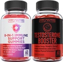 "Atlantis Nutrition 8 in-1 Imune Dukung 60 Gummies + Testosterone Booster 2-Pack (120 Gummies)