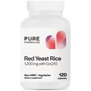 PureFormula Ekstra Kekuatan Rice Merah 1200mg dengan CoQ10 100mg, Citrinin- Free, Non-GMO, Gluten- Bebas, 120 Kapsul (2 Bulan Supply)
