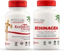Full Life Reuma- Art X Kekuatan dan Echinacea Capsules - Bersama Dukungan Dukungan - Echinacea Purpurea Ektract - Kosher, Gluten- Bebas - 90 Vevgie Capsules Masing-masing