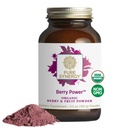 PURE SYNERGY Berry Power 124; Organic Berry dan Fruit Powder 124; Antioxidant Suplement with Organic Acai, Camu Camu, and Wild Blueberry 124; for Healthy Aging, Ammune, and Skin Dupder (5.3 oz Powder)