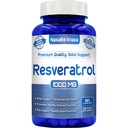 Resveratrol 1000mg Capsules 124; Vegan Friendly Resveratrol Suplement dari Easy Absorpsi Antioxidant Jepang Knotweed for Skin Heart and Brain Dup Alag124; Made in US CGMP Facitials (90 Day Supply)