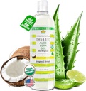 USDA Certified Organic Aloe Vera Gel 12 oz - 100% Pure, Cold Pressed, Hand Haressed, Infused with Coconut, Lime & Verbena Escience Oil, Chemical - Free - Skin & Hair Care, made in USA