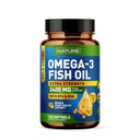 Dibangun oleh Nature Omega 3 Oil Soft Gels - 2400 mg Fish Oil, 1440 mg Omega 3, 864 mg EPA, 576 mg DHA - Ekstra Otak & Heart Support - 120 Softgels