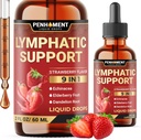 9in1 Lymphatic Drainage Drops - Echinacea 124; Elderberry 124; Dandelion 14; Roomhip 124; Cleavers 124; Calendula 124la Burdock - Limfa System Liquid Extract - Immune, Cleansing - 2 Fl Oz - 60 Hari