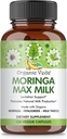 Veda Moringa Max Milk Lactation Suplement (120 Kapsules) - Kompleks Vegan Organik Organik 1800mg dengan Fenugreek, Milk Thistle, Moringa Leaf & Seeds untuk Penyetelan Susu