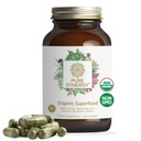 PURE SYNERGY SuperFood Kapsul 124; Organic Superfood & Greens Suplemen 124; Whole Foods Like Super Greens, Spirulina, & Mushrooms = Energy, Healthy Aging & Imune Health (270 Capsules)