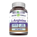 Amazing Formulas L- Arginine 1000mg Tablet 12.4; Amino Acid Suplement for Women & Men 14; Non-GMO 124; Gluten Free 124; Made in USA (240 Count)