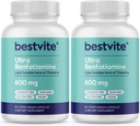 Ultra Benfotiamine 600mg per Capsule (120 Vegetarian Capsules) (60x2) No Stearate - No Silicon Dioksida - Vegan - Non GMO - Gluten Free - Maximum Power Benfotiamine