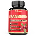Satoomi 6in1 Cranberry Pil untuk Perempuan - 3-Bulan Supply - 6 Herbal Ingredics Ekstrak - 90 Veggie Capsules