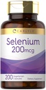 Carlyle Yeast Free Selenium 200 mcg 124; 200 Capsules 12.4; L-Selenomethionine Estionine Mineral 124; Vegetarian, Non-GMO & Gluten Free Suplemen
