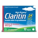 Claritin 24 HR Non Drowsy Allergy Medicine, Loratadine antihistamin tablet, 10 Ct