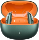 Rechargable Bluetooth Aids for Mild to PURE Hearing Loss - OTC - Smart Fitting - RIC (Receverin- Canal) Design with Noise Reduction - Includes Charging Box, Green
