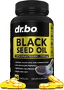 Black Seed Oil Capsules Vegan - Pure Cold Menekan Minyak Benih Hitam Nigella Sativa Cumin untuk Skin & Hair Kesehatan, 500mg, 1000mg Per 2 Capsule Serving Liquid Blackseed Halal - 60 Softgels Pills
