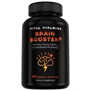 Vital Vitamin Nootropic Suplemen Otak Plus - untuk Memori, Fokus, Konsentrasi, Energi Neuro, Kejelasan - dengan Mushroom Mane Singa - 60 Kasules