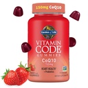 Garden of Life Vitamin CoQ10 Gummies 150 mg, Coenzim Q10 for Heart Health Produksi Energi & Healthy Aging + Pregories & Probiles for Ditrable, Non-GMO, Gluten- Free, 60 Strawberry Gummies
