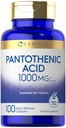 Carlyle Panthenic Acid 124; 1000mg 124; 100 Capsules 12.4; EstiB5 Vitamin 126; Non-GMO, Gluten Free Suplemen