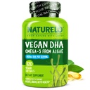 NATURELO Vegan DHA - Omega 3 Oil dari Algae - Suplemen untuk Otak, Hati, Bersama-sama, Mata Kesehatan - Menyediakan EstiventFatty Acids untuk Perempuan Pria dan Anak - Kompleks Prenatal Vitamin - 120 Softgels