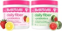 Belli Welli Daily Fiber Supplement Bundle - Strawberry Lemonade & Watermelon - Collagen, Propoles & Electrolytes for Balanced Wellness - Menyegarkan Flavors, 32 Servors