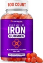 LifeCentricHealth Iron Gummies for Orang Dewasa & Anak-anak; Biotin Zinc Vitamin B Folic Acies