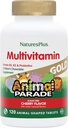 NaturesPlus Parade Hewan Anak-Anak Emas Berbahan Multivitamin - Alami Cherry Flavor - 120 Gambar Hewan, Paket 2 - dengan Vitamin D3, K2 & Program- 120 Total Servis