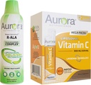 Aurora Nutrasains Mega- Lipomal R-ALA dengan CoQ10 & L & L-Carnitine Kompleks & Mega Lipomal Vitamin C, 3.000 mg Bundle