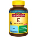 Nature Made Vitamin E 180 mg (400 IU) dl- Alpha, Dietary Supplemen Antioksidant, 300 Softgel, 300 Hari Supply