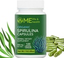 ME LIFE & HEALTH Spirulina Kapsul, 100% bubuk spirulina organik (120) 500mg Kaya dalam Protein, AA, B12 Antioksidan & Vitamin, Vegan, Natural and Pure spirulina Nor-GMO & Gluten Bebas