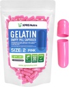 XPRS Nutra Ukuran 2 Kapsul Kosong - 100 Cacah Katup Gelatin Kosong - Pil DIY Filling - Capsule Pill Gel Pure untuk DoIt- Yourself Suplemen (Pink)