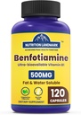 Benfotiamine, 500 mg, Fate-Soluble Formulir thiamine, Healthy Metabolisme, Ultra- bioavailable Vitamin B1, high Potensi, Gluten- Free, Non-GMO, Vegetarian, 120 Capsules