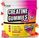 Creatine PreWorkout Gummies for Men Women 6g, Creatine Monohydrate Pre Post Workout Recorvery Muscle Building Protein Chewables, Vegan Watermelon Creatina Gym Booty Gains (120 Ct)