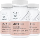 Vitruvin Ubiquinol COQ10 - Koenzim Q10 Ultra- menyerap, co q 10 Antioksidant Suplemen untuk Kesehatan Vaskular dan Heart, Skin sehat dan Rambut, Penuaan Sehat