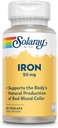 SOLARAY Iron Capsules 50mg - Iron Suplement for Women and Men w / Parsley and Yellow Dock Root, Supports Body 's Natural Produksi Red Blood Cells, 60- Day Affitee, 60 Services