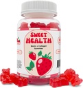 Sweet Health Hair Gummies 134; Youthful Skin + Hair Growth + Stronger Nails 124; 10.000% Biotin + Collagen 124; Non-GMO 124; Sweet Strawberry