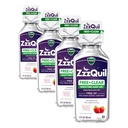 ZzzQuil, Cil Bantuan Tidur Malam, FOT of Alkohol & Artificial Dyes, 50 mg Diphenhydramine HCI, No1 Sleep Aid Brand, Fall Asleep Fast, Non- Habit Forming, Soothing Berry Flavor, 12 FL OZ (Paket 4)