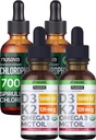 NUSAVA Strawberry Flavored D3 K2 Drops dan Chlorophill Liquid Drops Bundle