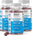 Amire oleh Dr. Awan Super Cranberry Gummies, Membantu Mendukung Kesehatan Urinary Trakt, Membantu Boosts Immune Fungsi, Glatin- Free Cranberry Chews untuk Pria & Women, 180ct, 90- Day Suppply