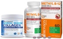 Bronson Marine Collagen Peptides Hydrolyzed Protein Powder + Metil B12 5000 mcg Vitamin B12 Methylcobalamin