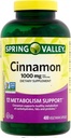 Suplemen Spring Valley Cinnamon 1000mg, 400 Kapten Vegetarian, Berisi Cassia, Bukan Ceylon. Herbal Suplemen untuk Jenderal Wellness. Luall